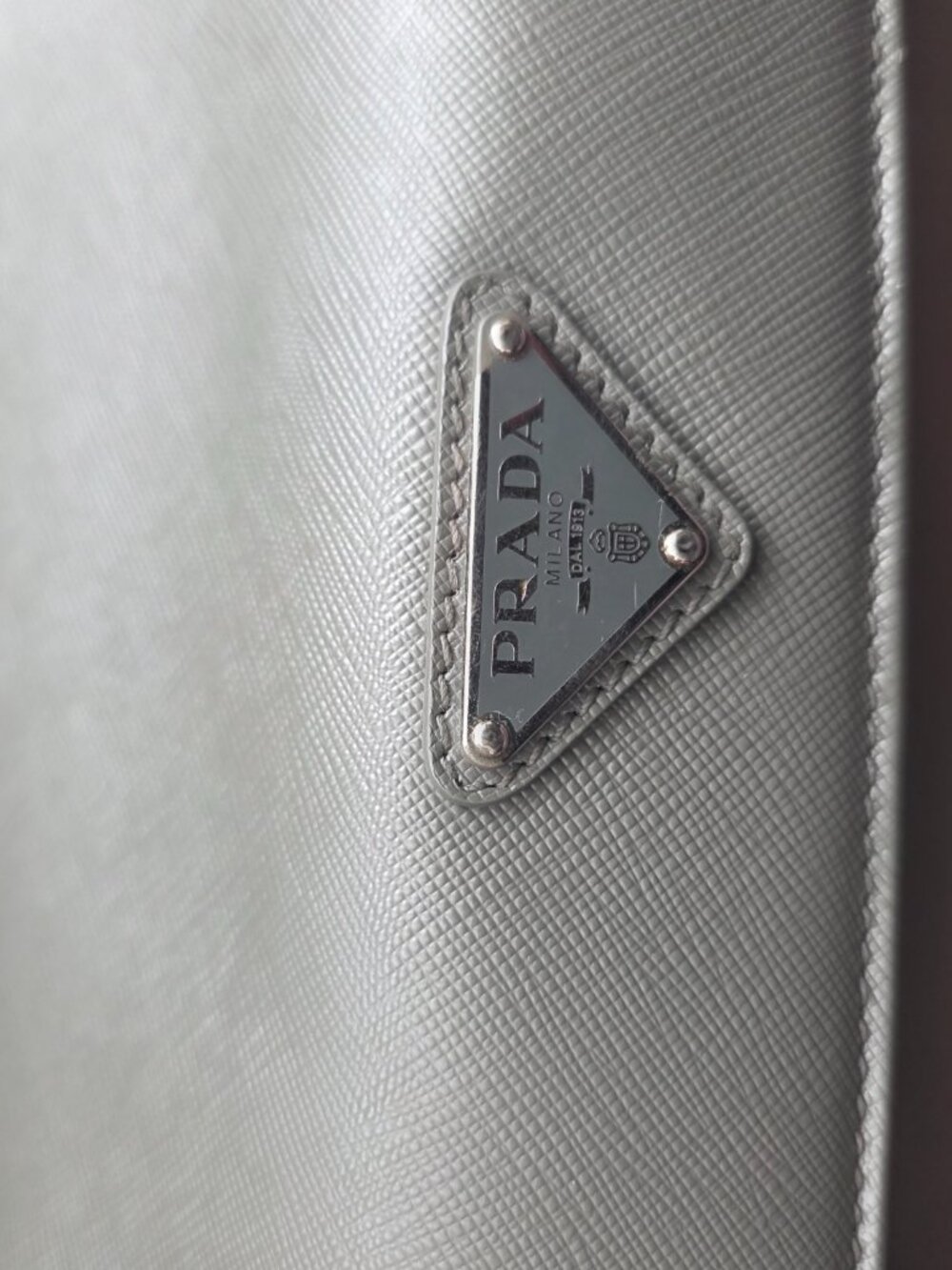 AUTHENTIC Prada Saffiano Leather Briefcase in Grey Retail $5800 - Picture 2 of 5